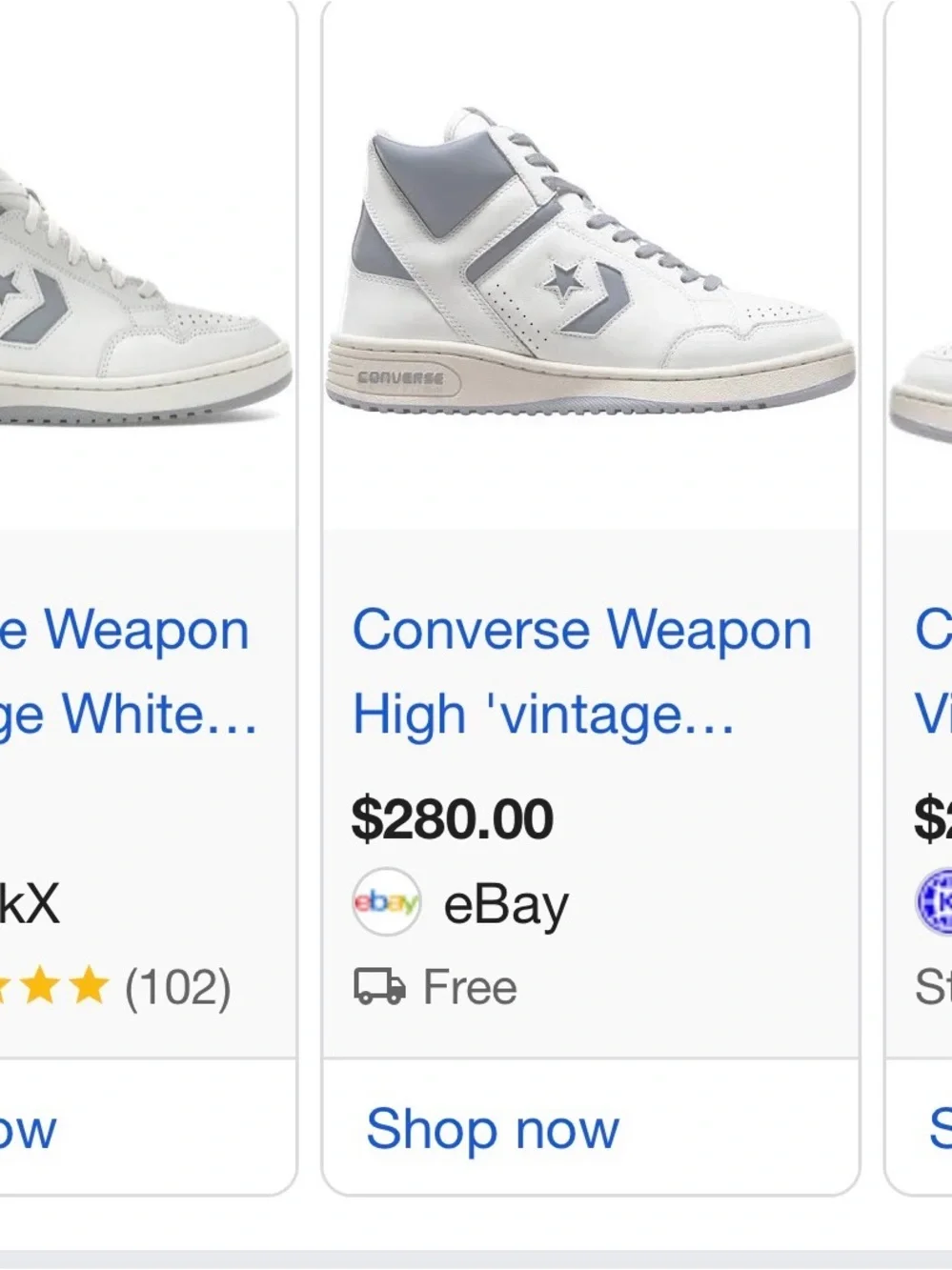 Converse unisex White & Light Gray High-Top Sneakers men’s 5 women’s 6.5